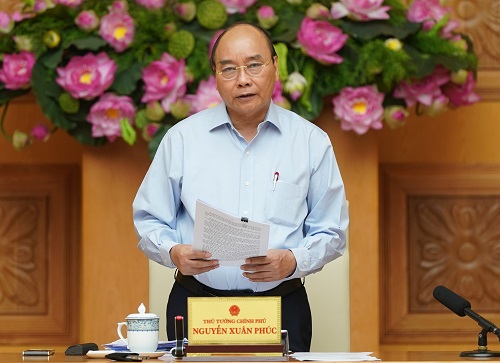 Thủ tướng Nguyễn Xuân Phúc phát biểu tại cuộc họp - Ảnh: VGP-Quang Hiếu