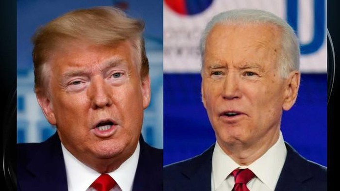 Tổng thống Donald Trump và đối thủ Joe Biden. Ảnh:AP.