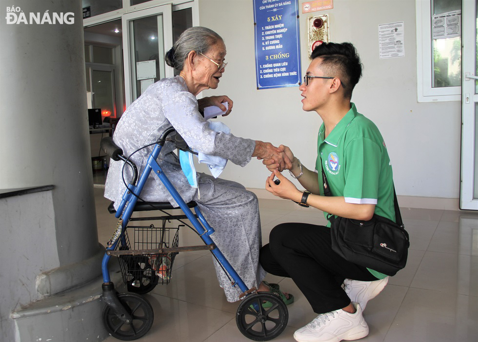 …handshakes between the elderly and students when they have to say goodbye together 