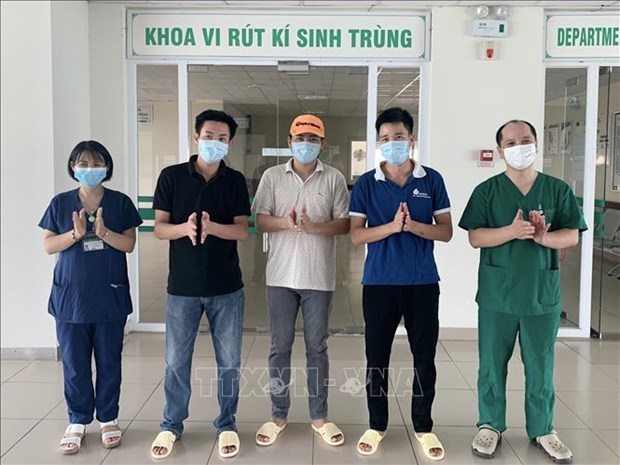 Three Covid-19 patients were declared to have recovered on July 20 (Photo: VNA)