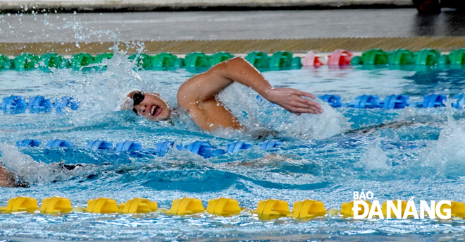 Nếu được quan tâm đầu tư tốt hơn, Nguyễn Viết Tường - một trong những tài năng trẻ của Bơi lội Đà Nẵng - hoàn toàn có khả năng tranh chấp huy chương tại giải Vô địch quốc gia. Ảnh: ANH VŨ