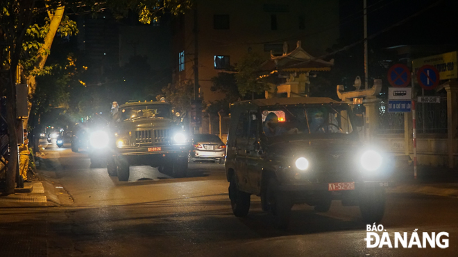 Specialised vehicles were in charge of spraying disinfectant along Hai Phong Street.