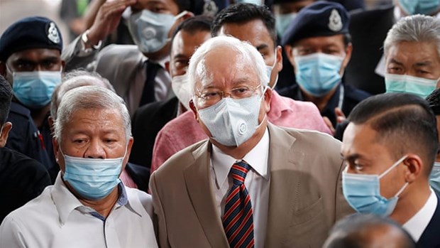 Malaysia's former Prime Minister Najib Razak arrives at the court on July 28 morning. A judge found him guilty on all seven counts. (Photo: Al Jazeera)