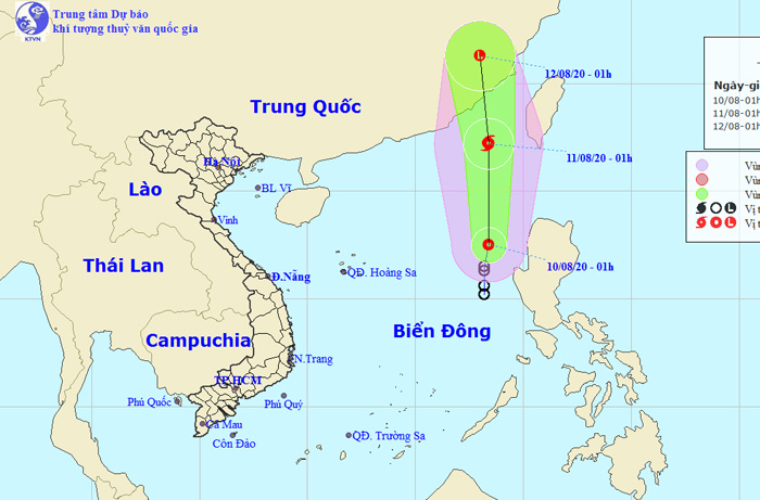 The expected track of the tropical depression which is likely to strengthen into a storm (Source: The National Centre for Hydro-Meteorological Forecasting)