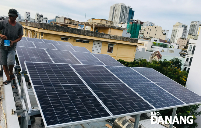 Solar panels already installed on the roof of a local house