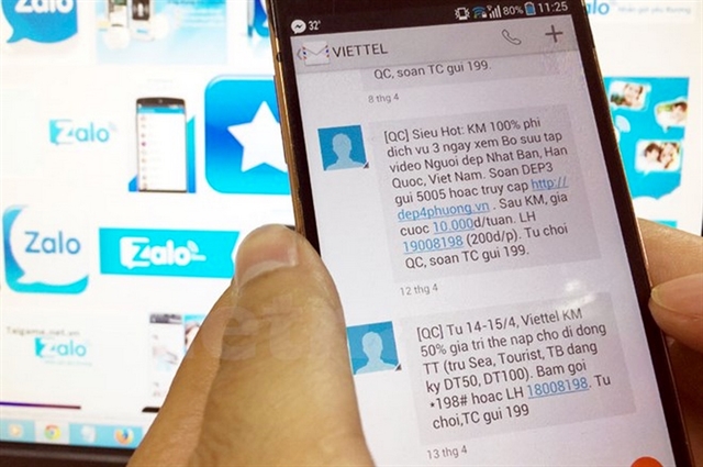 Strict fines will be applied for the spam texts that are so popular in Viet Nam since October 1. 