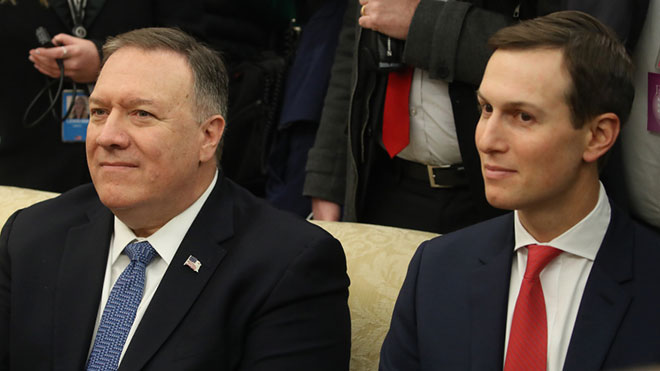 Ngoại trưởng Mỹ Mike Pompeo (trái) và Cố vấn cấp cao Jared Kushner, con rể của Tổng thống Donald Trump, sẽ lần lượt đến Trung Đông. Ảnh: Getty Images