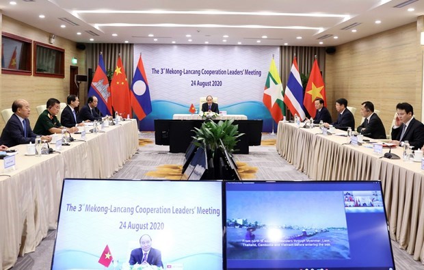 Prime Minister Nguyen Xuan Phuc attends the virtual third Mekong-Lancang Cooperation Leaders' Meeting  (Photo: VNA)