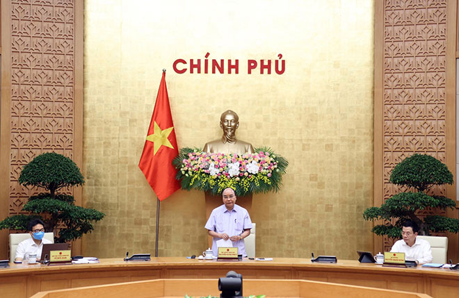 Thủ tướng Chính phủ Nguyễn Xuân Phúc, Chủ tịch Ủy ban Quốc gia về Chính phủ điện tử phát biểu tại hội nghị.  Ảnh: TTXVN
