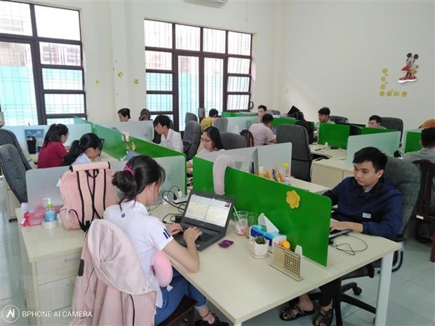 IT workers at the Mekong Innovation Technology Park in Tien Giang province (Photo: VNA)