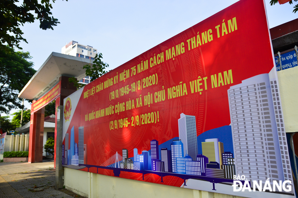 Banners celebrating the National Day on display everywhere, from local government agencies….