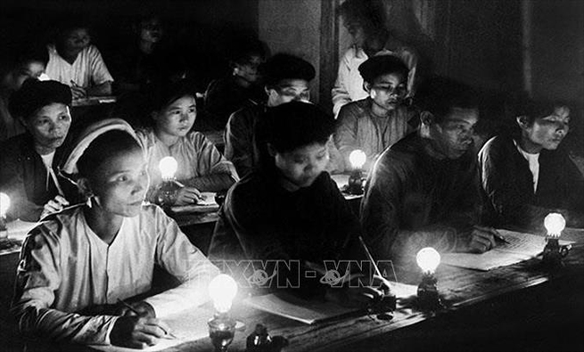   “Bình dân học vụ” là phong trào xóa nạn mù chữ trong toàn dân, được Chính phủ lâm thời nước Việt Nam Dân chủ Cộng hòa phát động ngày 8-9-1945, ngay sau khi Việt Nam giành được độc lập, nhằm giải quyết 