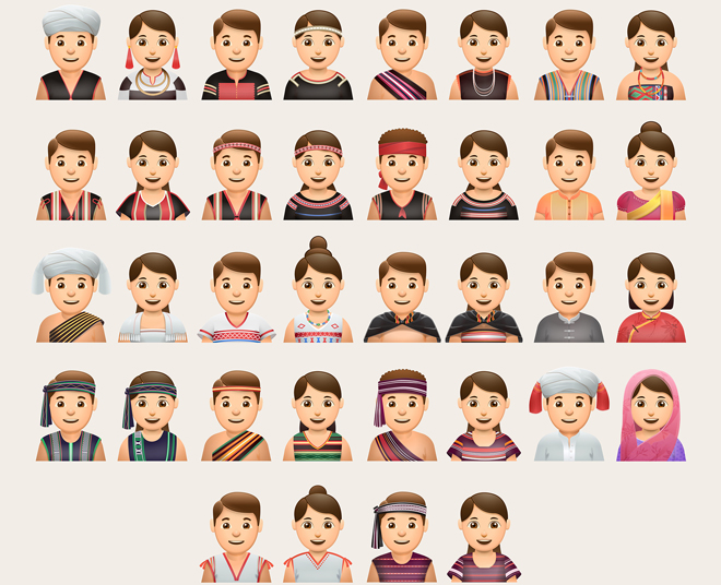Bộ emoji “54 dân tộc anh em”. Ảnh: Nhân vật cung cấp
