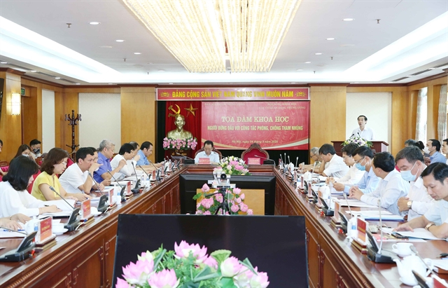 A seminar on promoting the role of leaders in the fight against corruption was held in Hà Nội Friday morning. — VNA/VNS Photo Phương Hoa