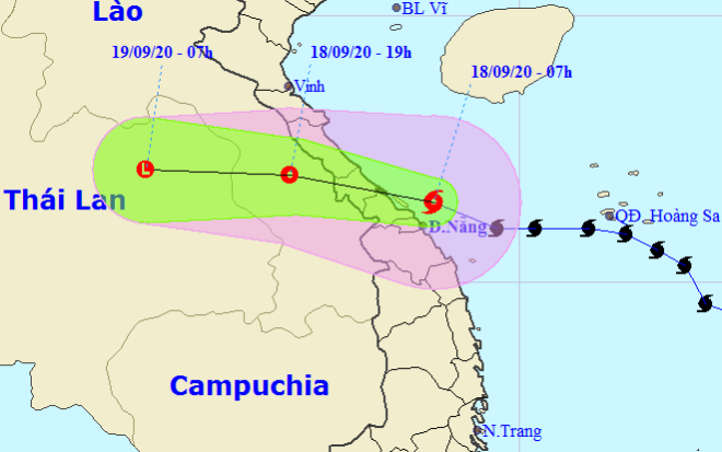 The expected track of the storm (Source: The National Centre for Hydro-Meteorological Forecasting)