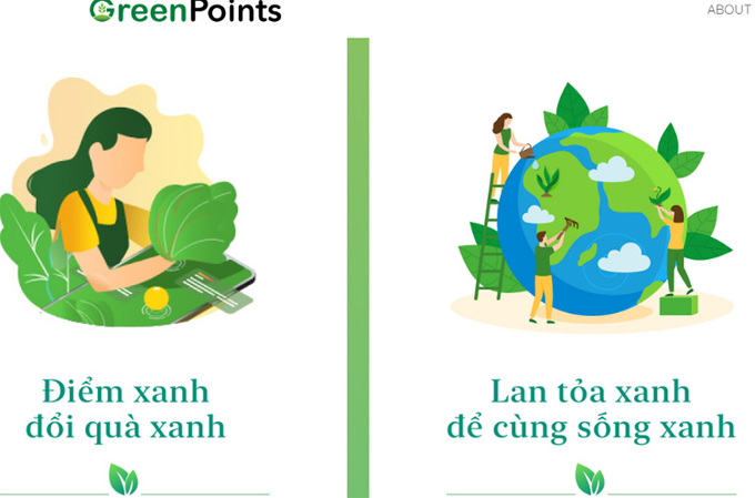 The eye-catching interface of the Greenpoints app  (Photo: VnExpress)
