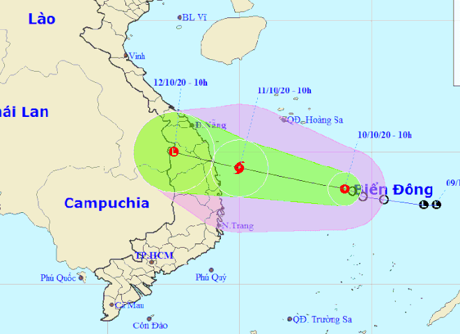 Áp thấp nhiệt đới có khả năng mạnh lên thành bão, hướng thẳng vào miền Trung