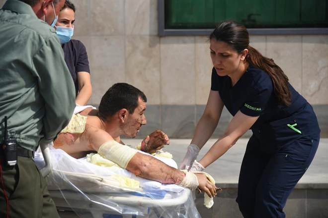 Số người thiệt mạng cũng như thương vong trong cuộc xung đột lên đến hàng nghìn nhưng phía Azerbaijan không công bố tổn thất. Ảnh: AFP/Getty Images	