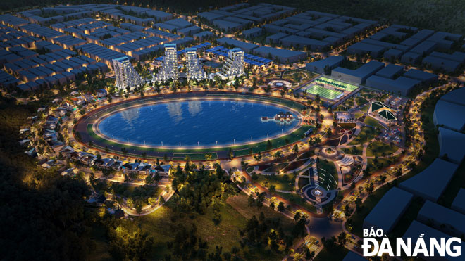 An artist's impression of places of residence for foreign experts and an ecological park in the Da Nang IT Park in Hoa Lien Commune, Hoa Vang District