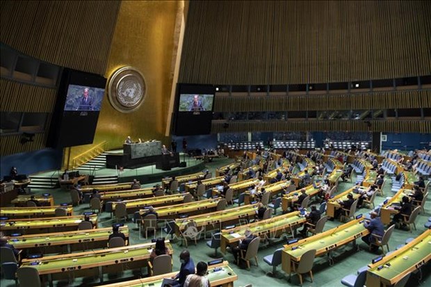 The High-level Meeting of the United Nations General Assembly in New York to celebrate the 25th anniversary of the fourth World Conference on Women (Photo: VNA)