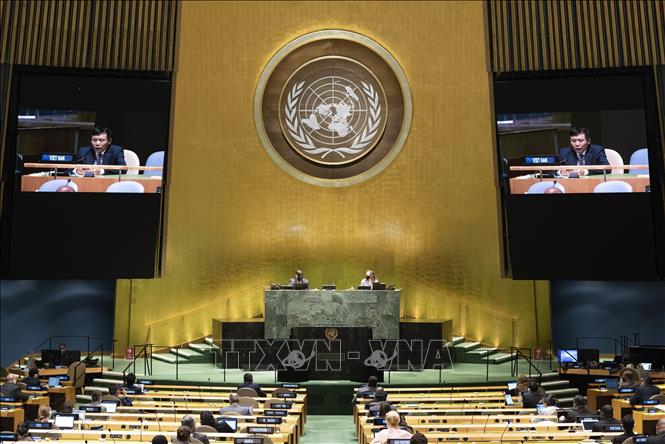  Chú thích ảnh Quang cảnh một phiên họp của Hội đồng Bảo an Liên hợp quốc. Ảnh: TTXVN phát