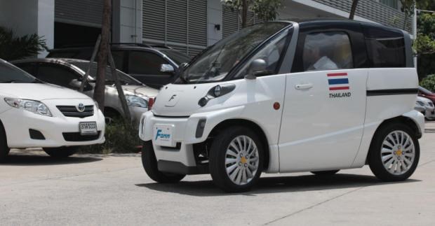 A four-seater compact EV developed by FOMM (Photo: Bangkokpost.com)