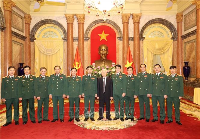 Tổng Bí thư, Chủ tịch nước Nguyễn Phú Trọng với các đại biểu dự Lễ trao Quyết định. Ảnh: Trí Dũng/TTXVN