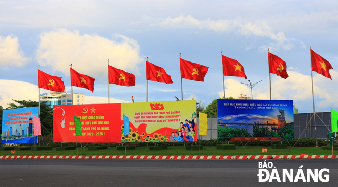 Public decorations welcoming in the 22nd Da Nang Party Congress