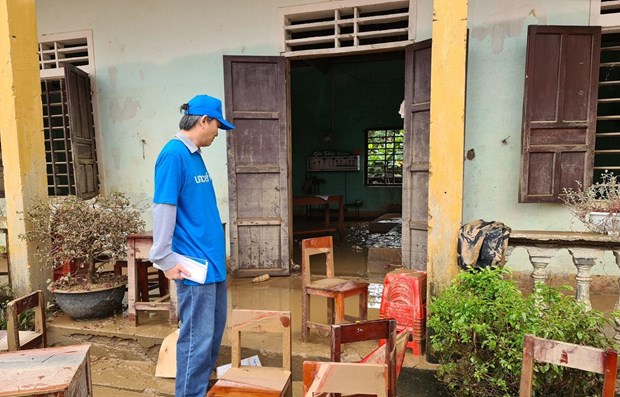 Books and school supplies were swept away in flood water in the central region (Photo: UNICEF)