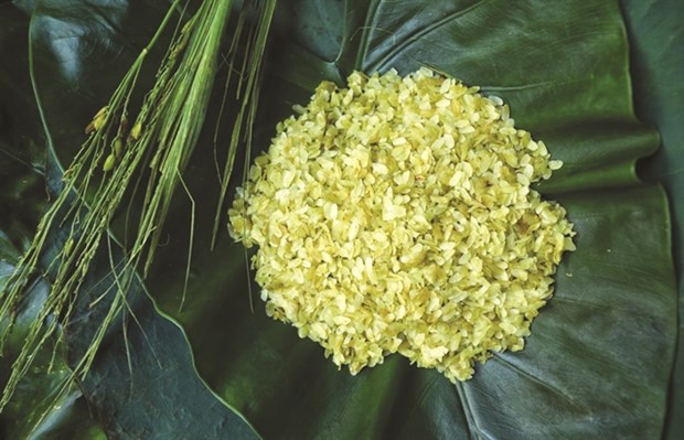 Com has a pure emerald green colour and faint flavour of young rice (Photo: VNA)