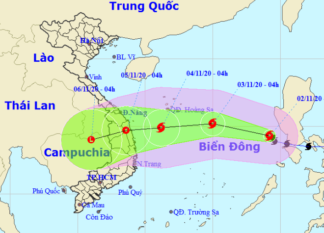  Translated by Storm Goni tracking map (Photo: NCHFM)