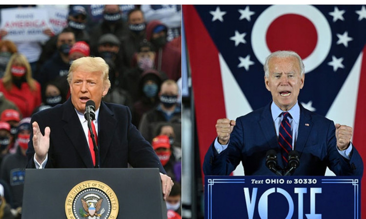 Tổng thống Mỹ Donald Trump (trái) và ứng viên tổng thống đảng Dân chủ Joe Biden. Ảnh: AFP.