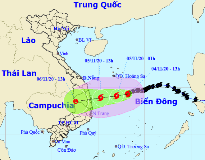 Storm Goni tracking map (Photo: NCHFM)