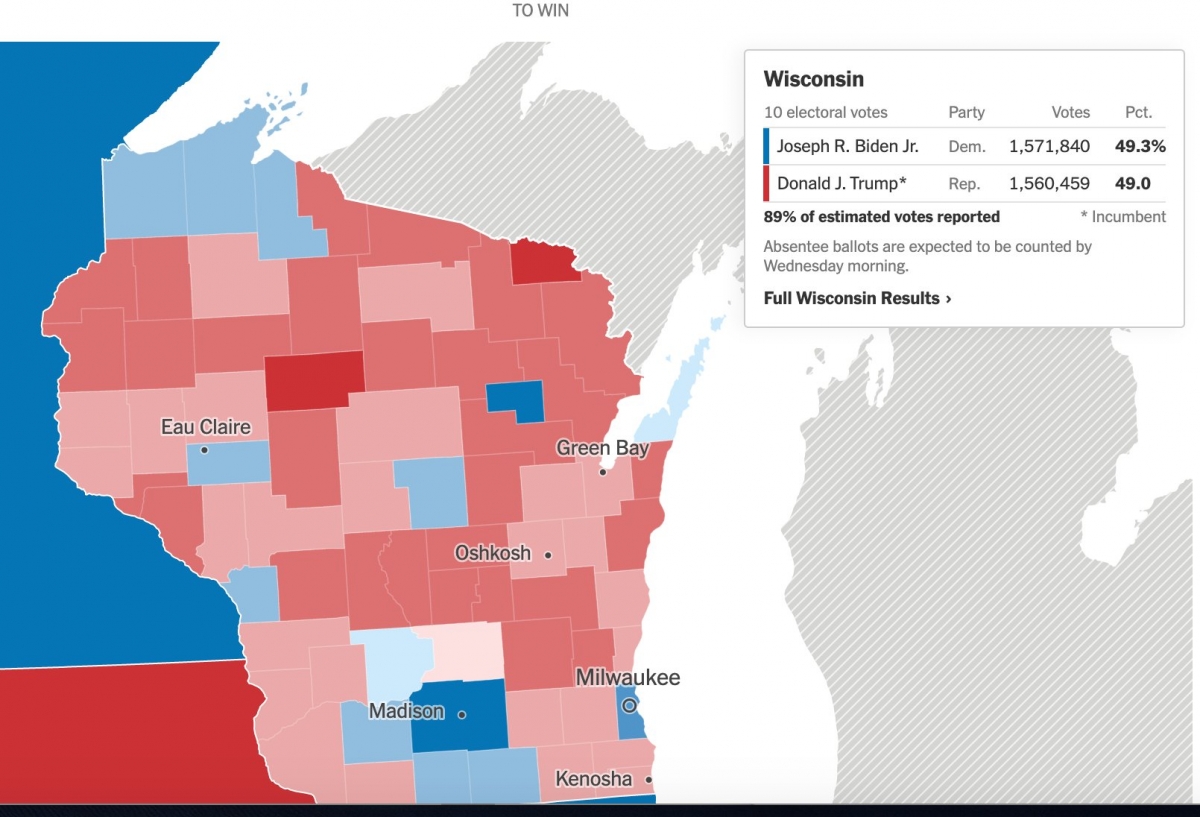 Ảnh Wisconsin. Nguồn Twitter Reid J. Epstein (New York Times)