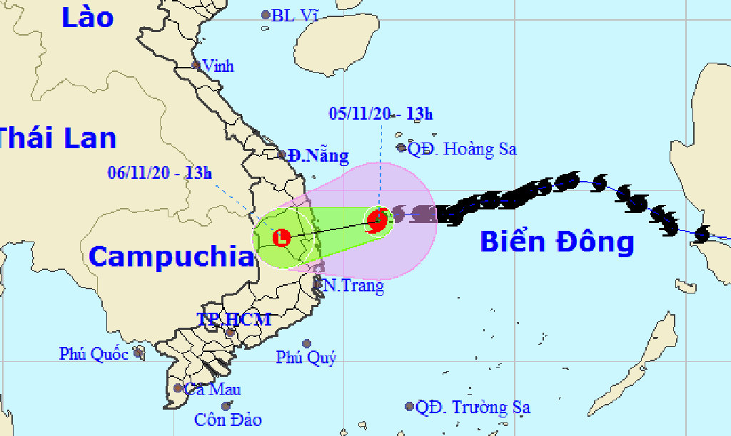 Storm Goni tracking map (Photo: NCHFM)