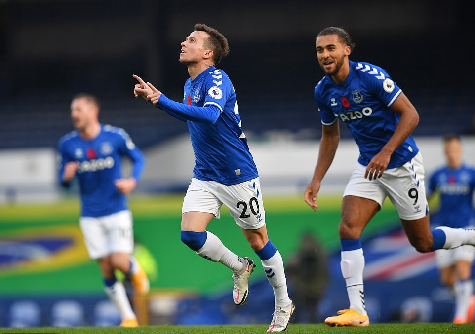 Everton có bàn thắng ở phút thứ 19 do công của  Bernard. Ảnh: Reuters