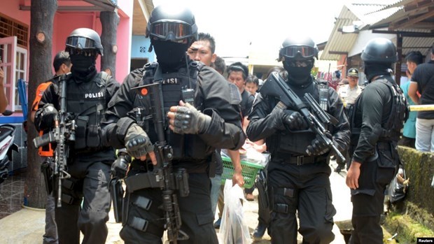 The Indonesia police's anti-terror squad (Photo: Reuters)