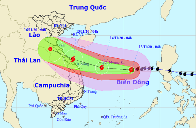 Typhoon Vamco tracking map (Photo: NCHFM)