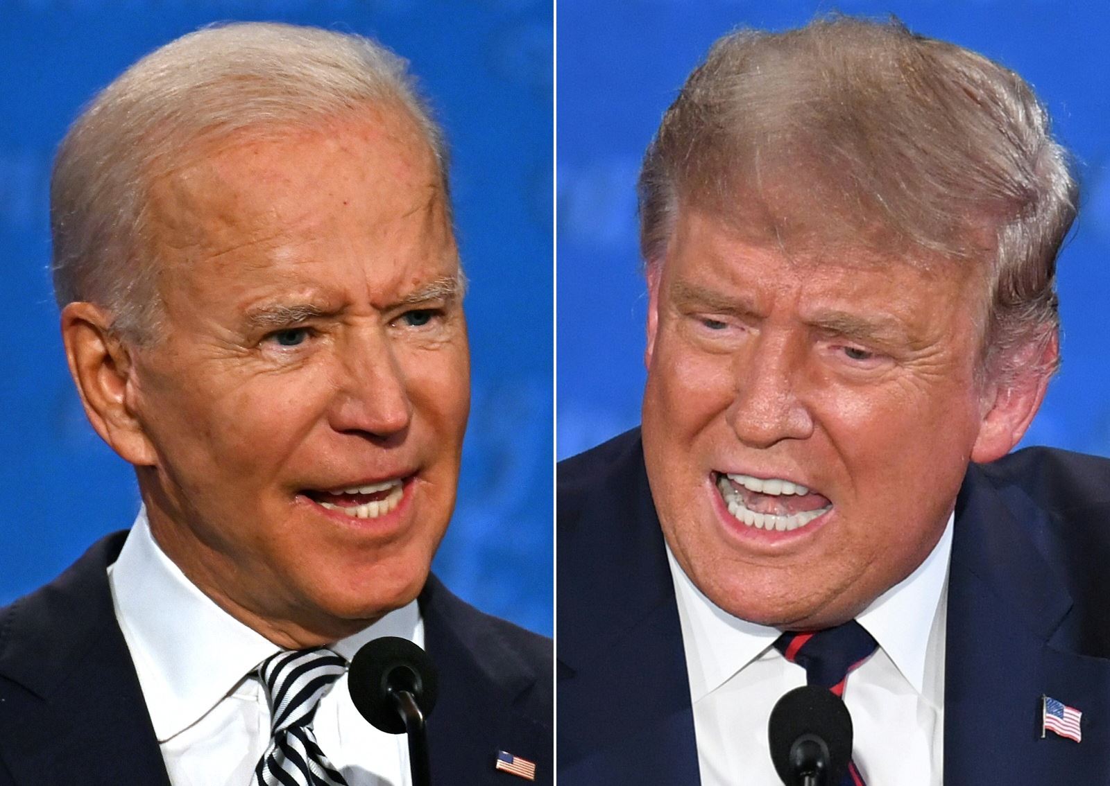 Tổng thống Mỹ Donald Trump (phải) và ông Joe Biden - người được truyền thông Mỹ công nhận là người thắng cử. Ảnh: AFP/ TTXVN