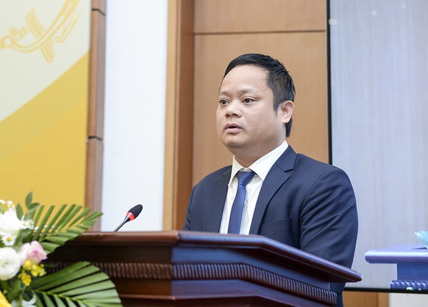 Vice Chairman of the NA Office Vu Minh Tuan speaks at the press conference. (Photo: quochoi.vn)