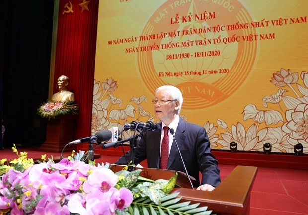 Party General Secretary and State President Nguyen Phu Trong  speaks at the event (Photo: VNA)