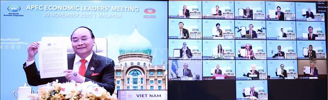 Thủ tướng Nguyễn Xuân Phúc và lãnh đạo các nền kinh tế thành viên thông qua 