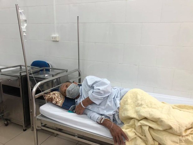Một trường hợp nhiễm vi khuẩn Whitmore đang điều trị tại Bệnh viện Bạch Mai. (Ảnh: PV/Vietnam+)
