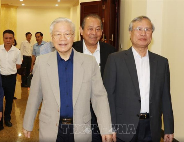 Tổng bí thư, Chủ tịch nước Nguyễn Phú Trọng đến dự họp - Ảnh: TTXVN
