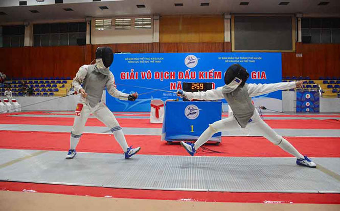 Giải Vô địch Đấu kiếm đang diễn ra tại Hà Nội. Ảnh hanoimoi.com.vn