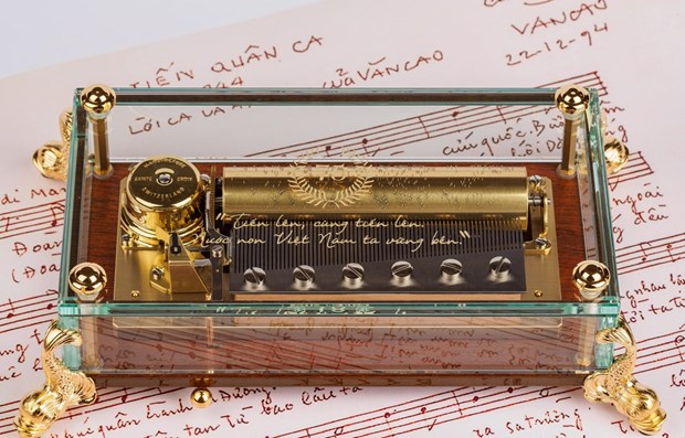 Named “Reuge Vietnam Nation Anthem”, the Swiss traditional mechanical music box is being made as Vietnam celebrates the 75th anniversary of its National Day (1945-2020). (Photo: Reuge)