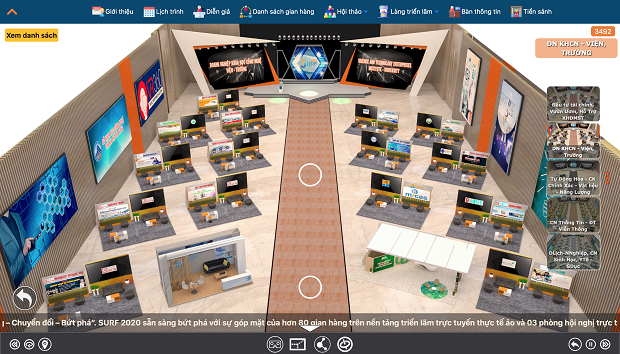 A view of a virtual booth at the ingoing Da Nang SURF 2020