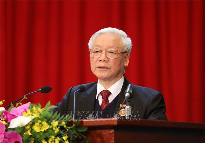 Tổng Bí thư, Chủ tịch nước Nguyễn Phú Trọng phát biểu tại Đại hội. Ảnh: Phương Hoa/TTXVN