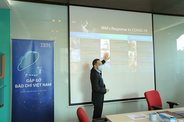 Tan Jee Toon, Managing Director for IBM Vietnam introduced their programmes to help prepare Vietnam’s future workforce. — VNS Photo