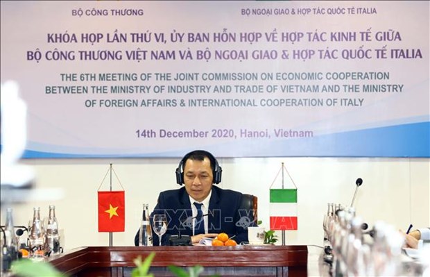 Deputy Minister of Industry and Trade Dang Hoang Anh speaks at the meeting. (Photo: VNA)